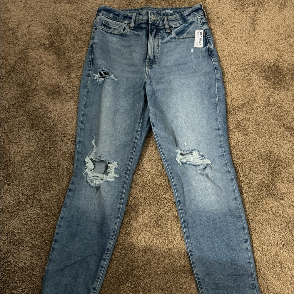 Old Navy High Waist OG Straight Ripped Jeans - Size 8